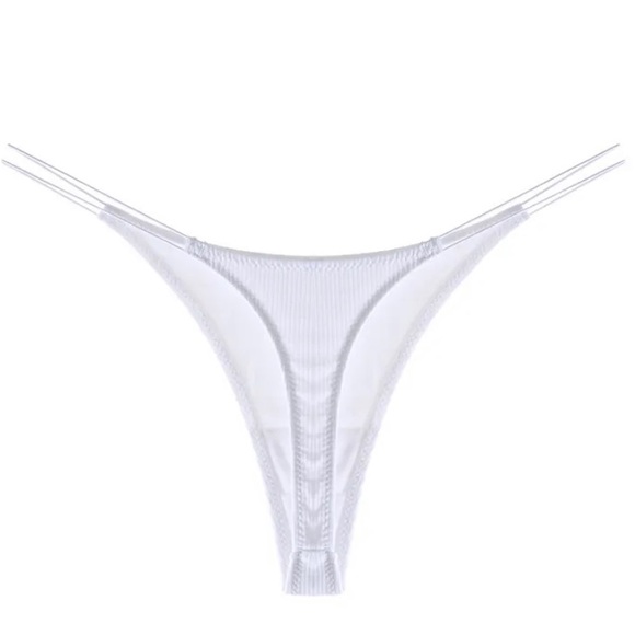 Three Pack Ribbed Style Thong Panties - Picture 9 of 11